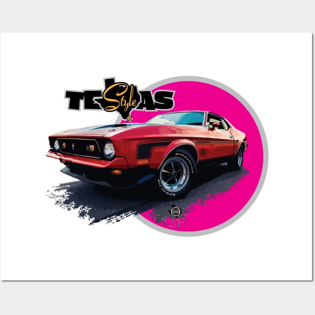 Texas Style Mustang Mach 1 Magenta Wall Art by CamcoGraphics